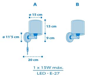 Dalber 40679 - Lampada da parete per bambini WORLD 1xE27/15W/230V blu