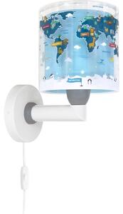 Dalber 40679 - Lampada da parete per bambini WORLD 1xE27/15W/230V blu