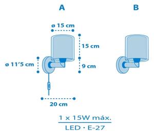 Dalber 41579T - Lampada da parete per bambini BABY TEDDY 1xE27/15W/230V blu