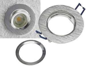 Faretto da incasso rotondo Ø84mm da incasso Ø68mm, orientabile, anello a clip