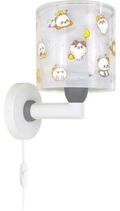 Dalber 41769E - Lampada da parete per bambini KAWAII FRIENDS 1xE27/15W/230V grigia