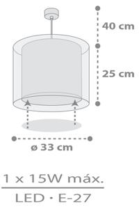 Dalber 41762E - Lampadario per cameretta KAWAII FRIENDS 1xE27/15W/230V grigio