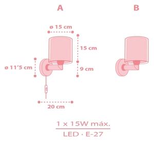 Dalber 41579S - Lampada da parete per bambini BABY TEDDY 1xE27/15W/230V rosa