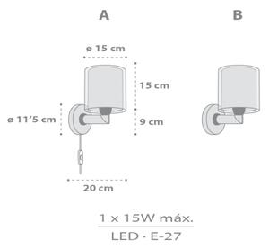Dalber 41769E - Lampada da parete per bambini KAWAII FRIENDS 1xE27/15W/230V grigia