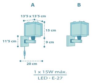 Dalber 63459 - Lampada da parete per bambini BABY DINOS 1xE27/15W/230V multicolore
