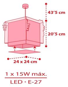 Dalber 73262 - Lampadario per bambini HELLO KITTY 1xE27/15W/230V rosa