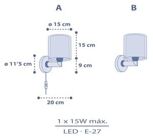 Dalber 76639 - Lampada da parete per bambini MOON DREAMS 1xE27/15W/230V blu