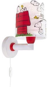 Dalber 76309 - Lampada da parete per bambini SNOOPY 1xE27/15W/230V bianco/rosso