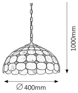 Brilagi - lampadario Tiffany in vetro colorato sospeso a catena DORAN 2xE27/60W/230V