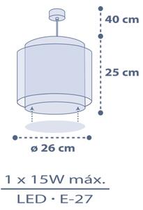 Dalber 76632 - Lampadario per bambini MOON DREAMS 1xE27/15W/230V blu