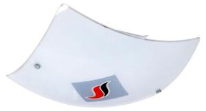 Lampada da soffitto in vetro con motivo a fiamma, larghezza 34 cm
