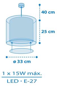 Dalber 41572T - Lampadario per bambini BABY TEDDY 1xE27/15W/230V blu