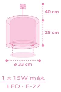 Dalber 41252 - Lampadario per bambini HELLO KITTY&FRIENDS 1xE27/15W/230V rosa
