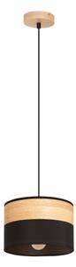 Lampadario a sospensione con cavo ALBA 1xE27/15W/230V diam. 20 cm nero/marrone