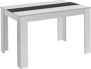 ByLIVING Tavolo da pranzo Nori, 160x90 cm, rivestimento in melamina bianca, piano d'inserto a scelta in nero o bianco