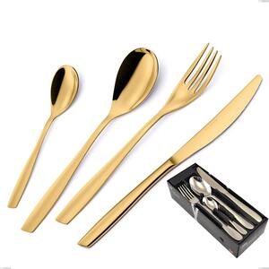 Confezione salvaspazio 24 pezzi Eleven PVD Gold, Acciaio 18/10 lucido, spessore 2.5 mm, PVD oro
