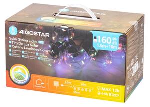 Aigostar - Catena solare a LED 20 LED/8 funzioni 11,5 m IP65 multicolore