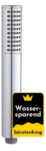 Soffione doccia Bürstenking, a risparmio idrico, filettatura di collegamento G ½", facile da montare, doccetta facile da pulire, con ugelli in silicone, cromato