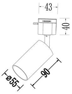 Faretto per sistema a binario monofase TIGER 1xGU10/10W/230V, nero