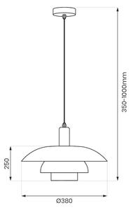 Lampada a sospensione su cavo FERRO 1xE27/15W/230V grigio