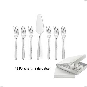 Confezione a libro 13 pezzi, forchettine pi� paletta dolce Kappa Sabbiato, 18/10 (AISI304) , spessore 2,5 mm