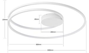 Brilagi- LED dimmerabile plafoniera TWISTER LED/105W/230V diam. 100 cm bianca+telecomando