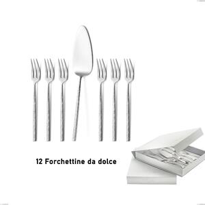 Confezione a libro 13 pezzi, forchettine pi� paletta dolce Kyoto Origami, Acciaio inox (Aisi 304) inox lucido