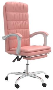 Poltrona da Ufficio Reclinabile Rosa in Pelle finta