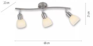 JUST LIGHT. 11953-55 - Faretto KARO 3xE14/40W/230V cromo opaco