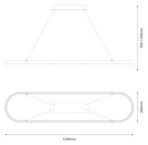 Lampadario LED su cavo LED/45W/230V oro