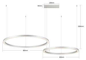 Brilagi - Lampadario LED dimmerabile su cavi PORTOFINO LED/98W/230V argento + telecomando