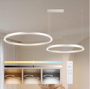 Brilagi - Lampadario dimmerabile a sospensione con cavo PORTOFINO LED/98W/230V argento + telecomando