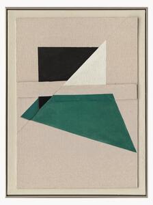 Quadro su tela dipinto a mano con cornice Green Shapes