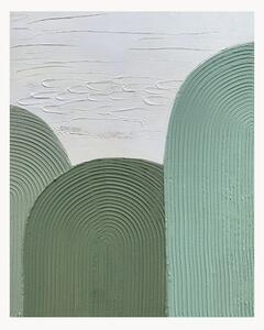 Quadro su tela dipinto a mano Green Curves