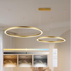 Brilagi - Lampadario LED dimmerabile a sospensione con cavo PORTOFINO LED/98W/230V oro + telecomando
