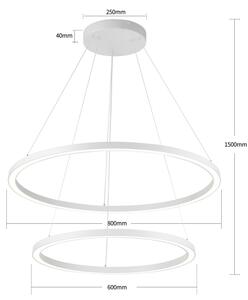 Brilagi - Lampadario LED dimmerabile a cavo PORTOFINO LED/98W/230V diam. 80 cm bianco + telecomando