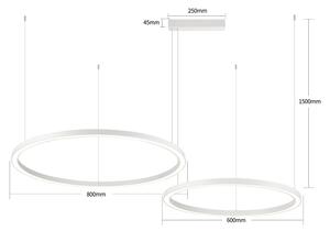 Brilagi - Lampadario LED dimmerabile a sospensione con cavo PORTOFINO LED/98W/230V bianco + telecomando