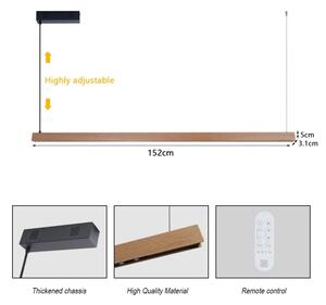 Immax NEO 07304L - Lampada a sospensione LED dimmerabile MADEIRA su cavo 33W/230V Wi-Fi Tuya 152 cm rovere