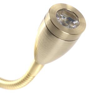 Applique Art Déco oro con USB e braccio flessibile - Brescia Combi