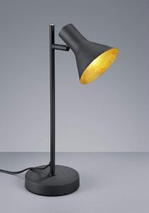 Lampada da tavolo a LED dal look retrò in metallo nero/oro Spot ruotabile + orientabile