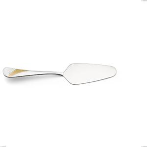 Pala torta Milano Inciso Oro , 18/10 (AISI304) finitura inox lucido e oro Acciaio lucido e oro , spessore 2,5 mm mm, lunghezza 225 mm
