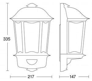 Steinel 644413 - Lampada da parete con sensore per esterno L 190 S 1xE27/100W/230V