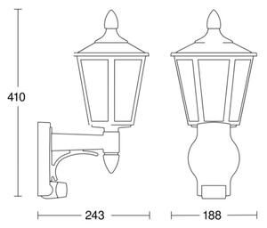 Steinel 617813 - Lampada da parete con sensore per esterno L 15 1xE27/60W/230V