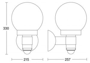 Steinel 657413 - Lampada da parete con sensore per esterno L 115 S 1xE27/60W/230V