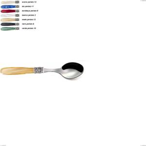 Cucchiaino caff� mona lisa, Acciaio 18/10 AISI 304 Lucido manicatura acrilico perlato, lunghezza 144 mm