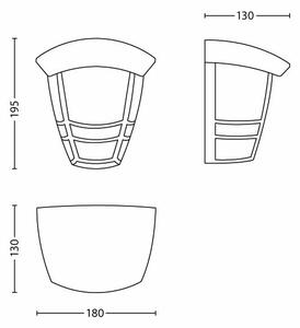 Philips 15387/30/16 - Applique da esterno MYGARDEN CREEK 1xE27/60W/230V IP44