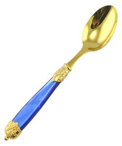 Cucchiaino da caff� Mirage in Ghiere oro Tin Gold 18.10 (AISI 304) manico perlato doppia ghiera lavabili in lavastoviglie Blu Perlato