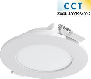 Pannello LED da incasso 6W Pannello da incasso Lampada da incasso Slim Panel rotondo CCT 3000K 4200K 6400K Ø 12 cm