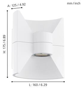 Eglo 93367 - Applique LED da esterno REDONDO Bianco 2xLED-SMD/2,5W/230V IP44