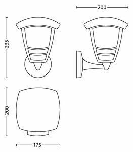 Philips 15380/31/16 - Applique da esterno MYGARDEN CREEK E27/60W/230V